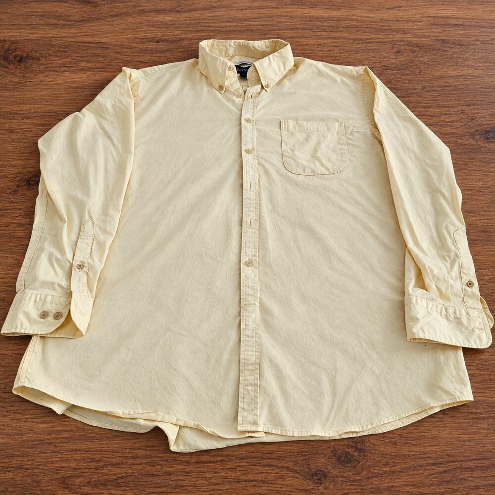 Jos A Bank Mens XLT Yellow Button Down Shirt Traditional Fit Cotton Stretch
